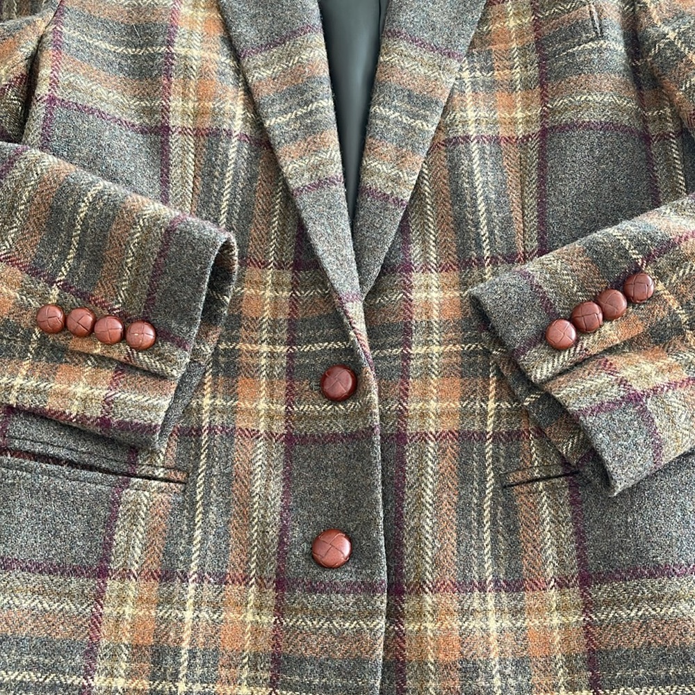 Lauren Ralph Lauren Heritage Plaid Wool Blazer Tailored Equestrian Jacket - Picture 5 of 14